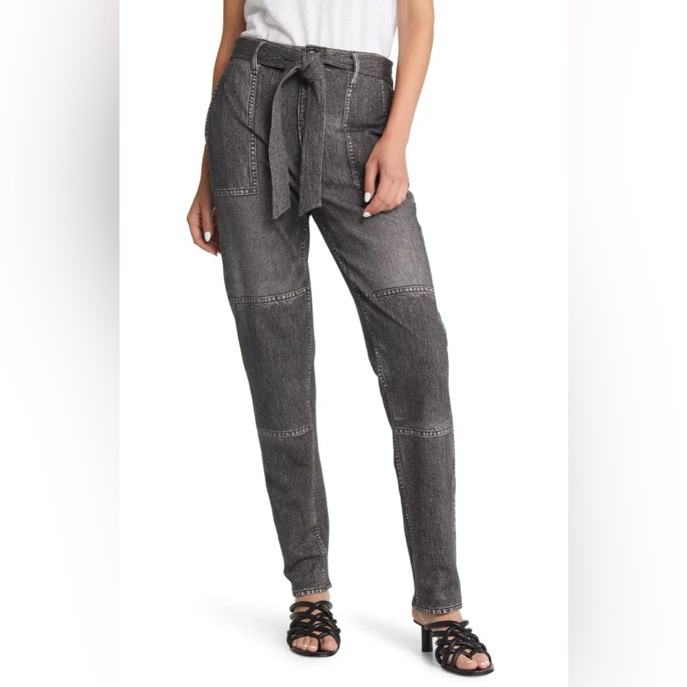 Miramar Mia Tie Waist Tapered Faux Jean Pants